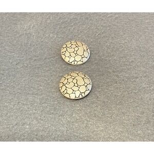 Vintage Brushed Silver "Pebble Mosaic" Shank Buttons - Set of 2
